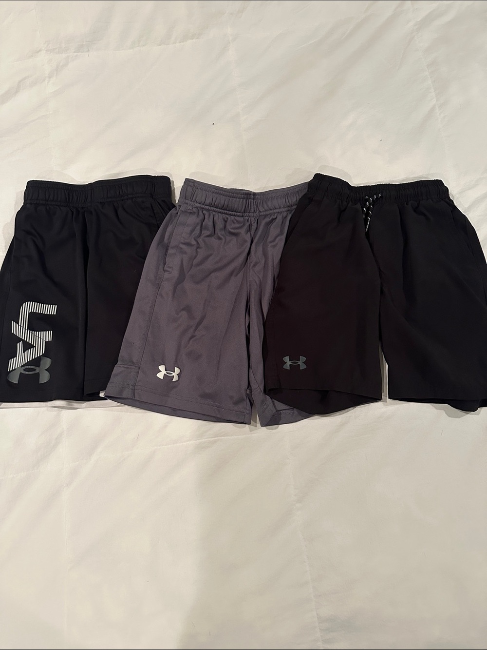 Under Armour Boy’s Athletic Shorts Trio - Black & Gray